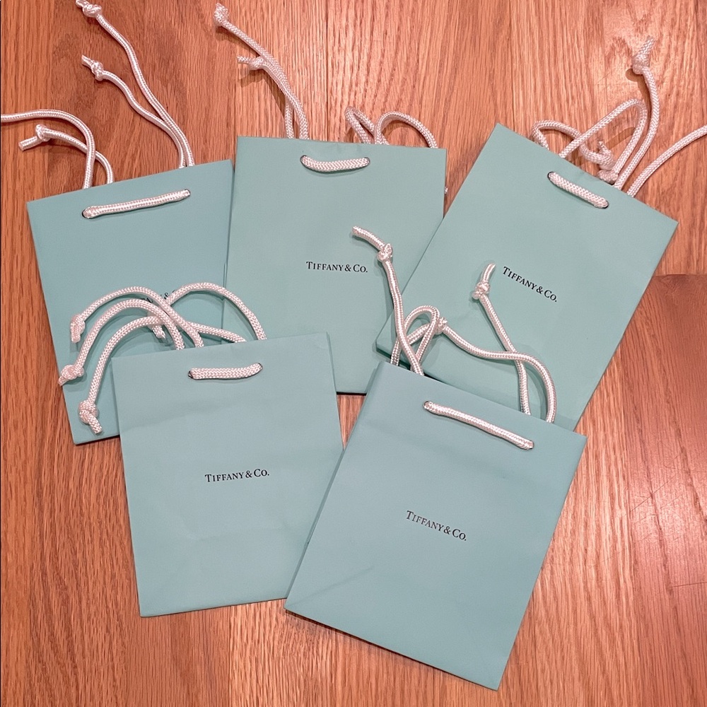 Five new Tiffany gift bags.